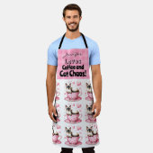Funny Cat Coffee All-Over Print Schürze (Getragen)