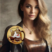 Funny Cat Coffee Creme Cupcake Button