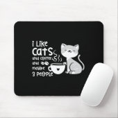 Funny Cat Coffee Gift I Like Cats And Maybe 3 Peop Mousepad (Mit Mouse)