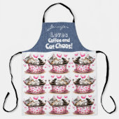Funny Cat Coffee Lover All-over Print Schürze (Vorderseite)