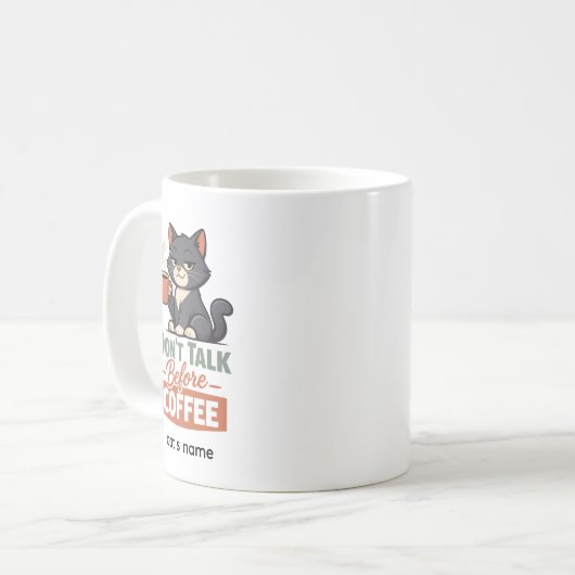 Funny Cat Coffee Lover Mug Kaffeetasse (Vorderseite Links)