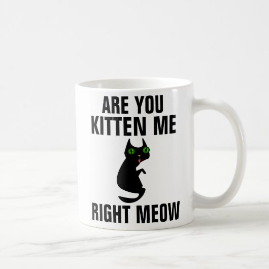 Funny Cat Coffee Mugs, Kätzst du mich? Kaffeetasse (Rechts)