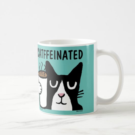 Funny Cat Coffee Tasse, KATFFEINATIV Kaffeetasse (Rechts)