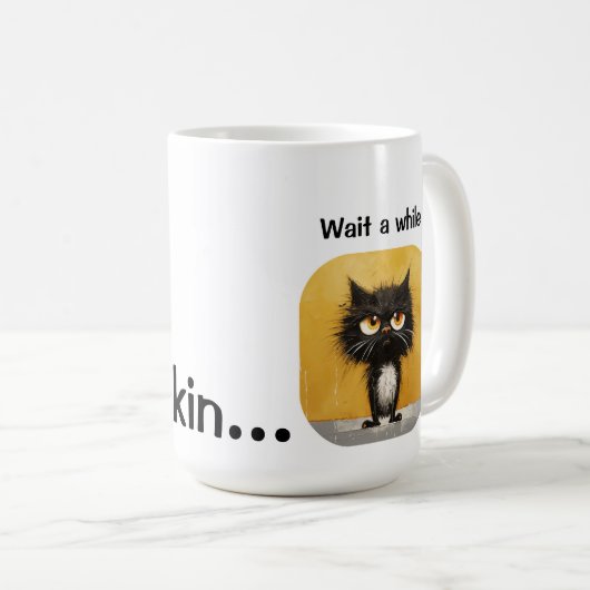 Funny Cat Coffee Tasse | Thinking Cat Funny (VorderseiteRechts)