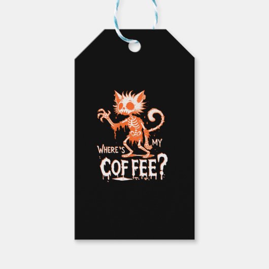 Funny Cat Coffee Wo ist mein Kaffee_ Unglaublich w Geschenkanhänger (Vorderseite)