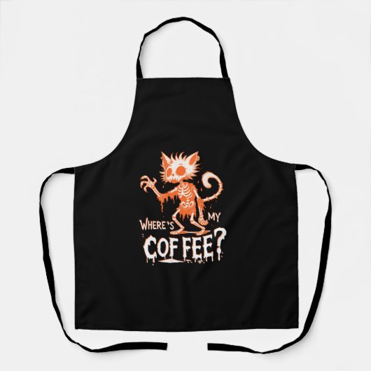 Funny Cat Coffee Wo ist mein Kaffee_ Unglaublich w Schürze (Vorderseite)