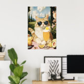 Funny Cat Country Club Art Print Quirky Feline Poster (Heimbüro)