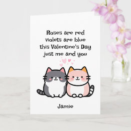 Funny Cat Couple Valentine's Day Card Karte