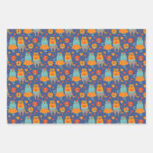 Funny Cat Couple Wrapping Paper Set 3 Geschenkpapier Set (Vorderseite)