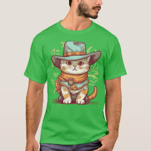 Funny Cat Cowboy Cowgirl Meow Howdy Meowdy 15 T-Shirt