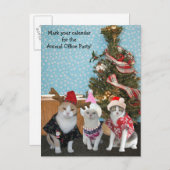 Funny Cat Coworker / Office-Party Einladungspostkarte (Vorne/Hinten)