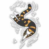 Funny Cat Creature mit Skelettgriff Hand schwimmen Aufkleber (Vorderseite)