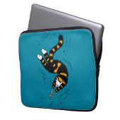 Funny Cat Creature Skeleton Hände Schwimmen Dunkel Laptopschutzhülle (Vorderseite Links)