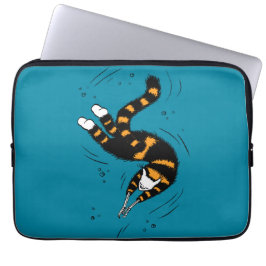Funny Cat Creature Skeleton Hände Schwimmen Dunkel Laptopschutzhülle
