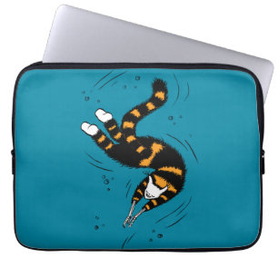 Funny Cat Creature Skeleton Hände Schwimmen Dunkel Laptopschutzhülle