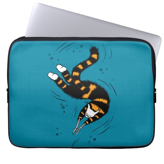 Funny Cat Creature Skeleton Hände Schwimmen Dunkel Laptopschutzhülle (Vorderseite)