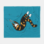 Funny Cat Creature Skeleton Hände schwimmen Gotik Fleecedecke (Vorderseite (Horizontal))