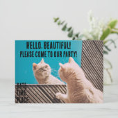 FUNNY CAT CUSTOM-PARTY EINLADUNGEN (Stehend Vorderseite)