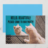 FUNNY CAT CUSTOM-PARTY EINLADUNGEN (Vorne/Hinten)