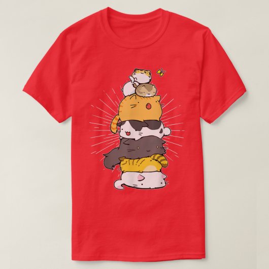 Funny Cat Cute Kitty Pile Cats Anime Kawaii Neko J T-Shirt (Design vorne)