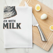 Funny Cat Dad Came Back With The Milk Vintage Shir Geschirrtuch (Viertel Falte)