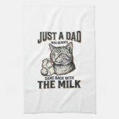 Funny Cat Dad Came Back With The Milk Vintage Shir Geschirrtuch (Vertikal)