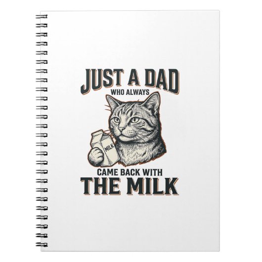 Funny Cat Dad Came Back With The Milk Vintage Shir Notizblock (Vorderseite)