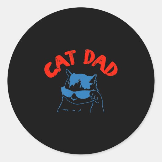 Funny Cat Dad Club 2 Sided Life Is Better With Cat Runder Aufkleber (Vorderseite)