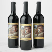 Funny Cat Dad Photo Wine Label Weinetikett (Flaschen)