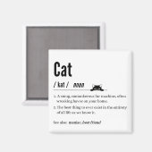 Funny Cat Definition Black & White Square Magnet (Vorderseite/Rückseite)