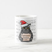 Funny Cat, den ich über Weihnachtsbaum geklopft ha Kaffeetasse (Mittel)