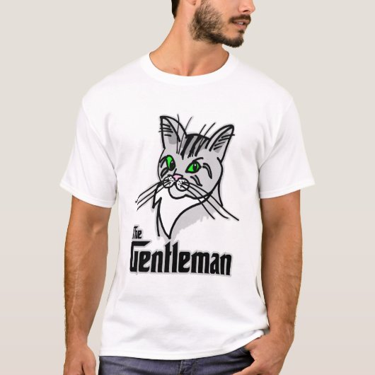 Funny Cat Der Gentleman T-Shirt (Vorderseite)