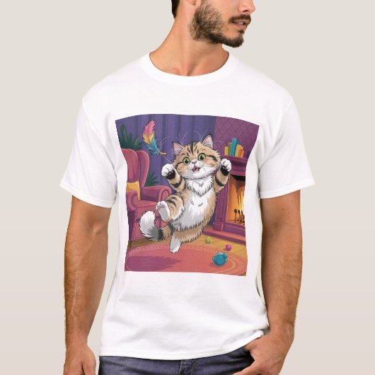 Funny Cat Design Men’s T-Shirt | Cute & Humorous  (Vorderseite)