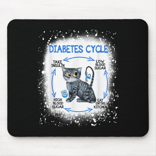 Funny Cat Diabetes Cycle Insulin Diabetes Awarenes Mousepad (Vorne)
