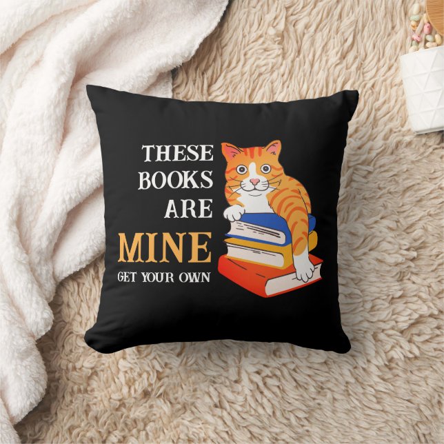 Funny Cat DIESE BÜCHER SIND MEINE Liebe lesen Kissen (Decke)
