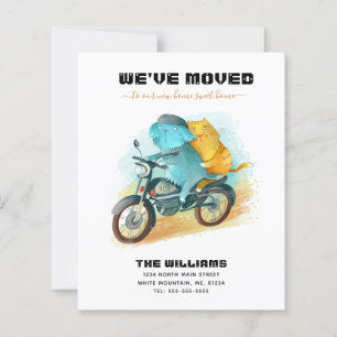 Funny Cat Dog Riding Motorrad Budget Moving Card