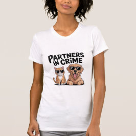 Funny Cat & Dog T-Shirt – “Partners in Crime” 