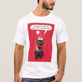 Funny Cat Dressed in Christmas Outfit T-Shirt