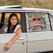 Funny Cat Driving Car Shade 12" x 12" Fensteraufkleber