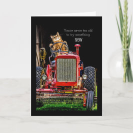 Funny Cat Driving Tractor Geburtstagskarte Karte