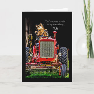 Funny Cat Driving Tractor Geburtstagskarte Karte