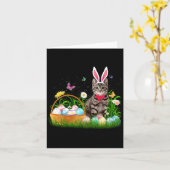 Funny Cat Easter Day Bunny Eggs Karte (Gelbe Blume)