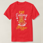 Funny Cat Eating A Pizza695 T-Shirt (Design vorne)