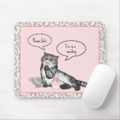 Funny Cat Eating Bakery Mousepad (Mit Mouse)