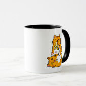 Funny Cat Eating Banana Neko Cute Cartoon Orange Tasse (VorderseiteRechts)