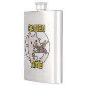 Funny Cat Eating Ramen Cat Lover Pet Eigentümer Flachmann (Links)