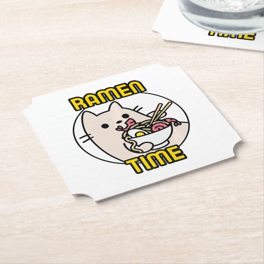 Funny Cat Eating Ramen Cat Lover Pet Eigentümer Untersetzer (angewinkelt)