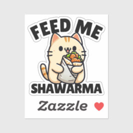 Funny Cat Eating Shawarma Wrap Fütterte Me Shawarm Aufkleber