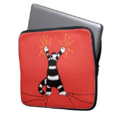 Funny Cat Electrical Engineer Red Laptopschutzhülle (Vorderseite Links)