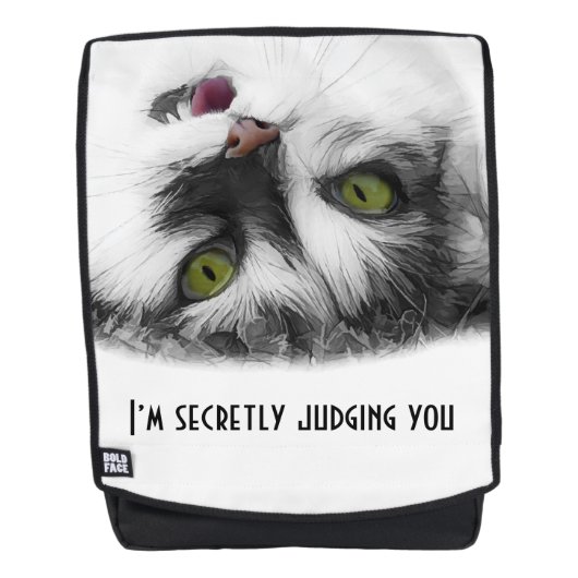 Funny Cat elegant anpassbar Rucksack (Vorderseite)